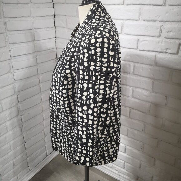 Investments Petites Ladies Size 16P Black & Ivory Pattern Fully Lined Blazer - Picture 6 of 9